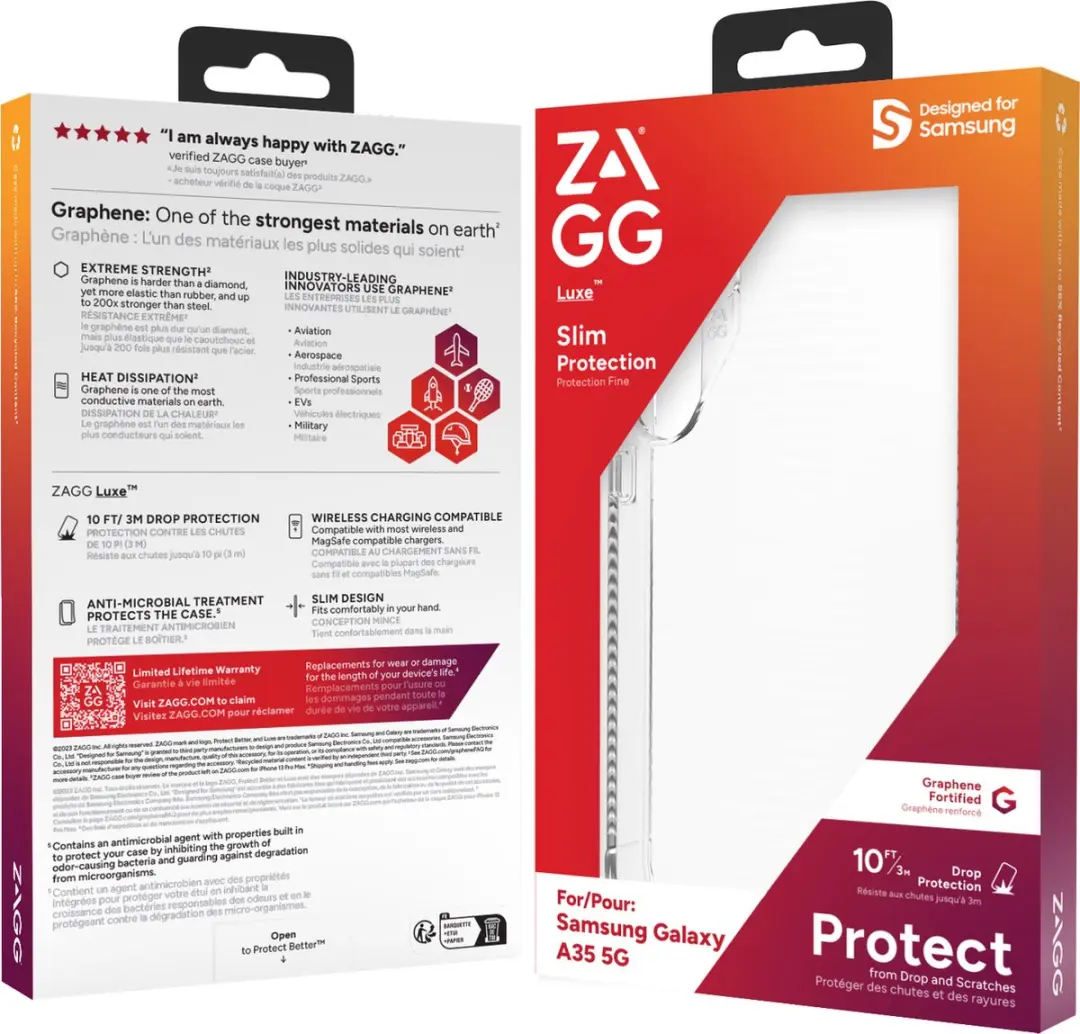 ZAGG Luxe Hoesje Samsung Galaxy A35 3M Valbescherming - Transparant