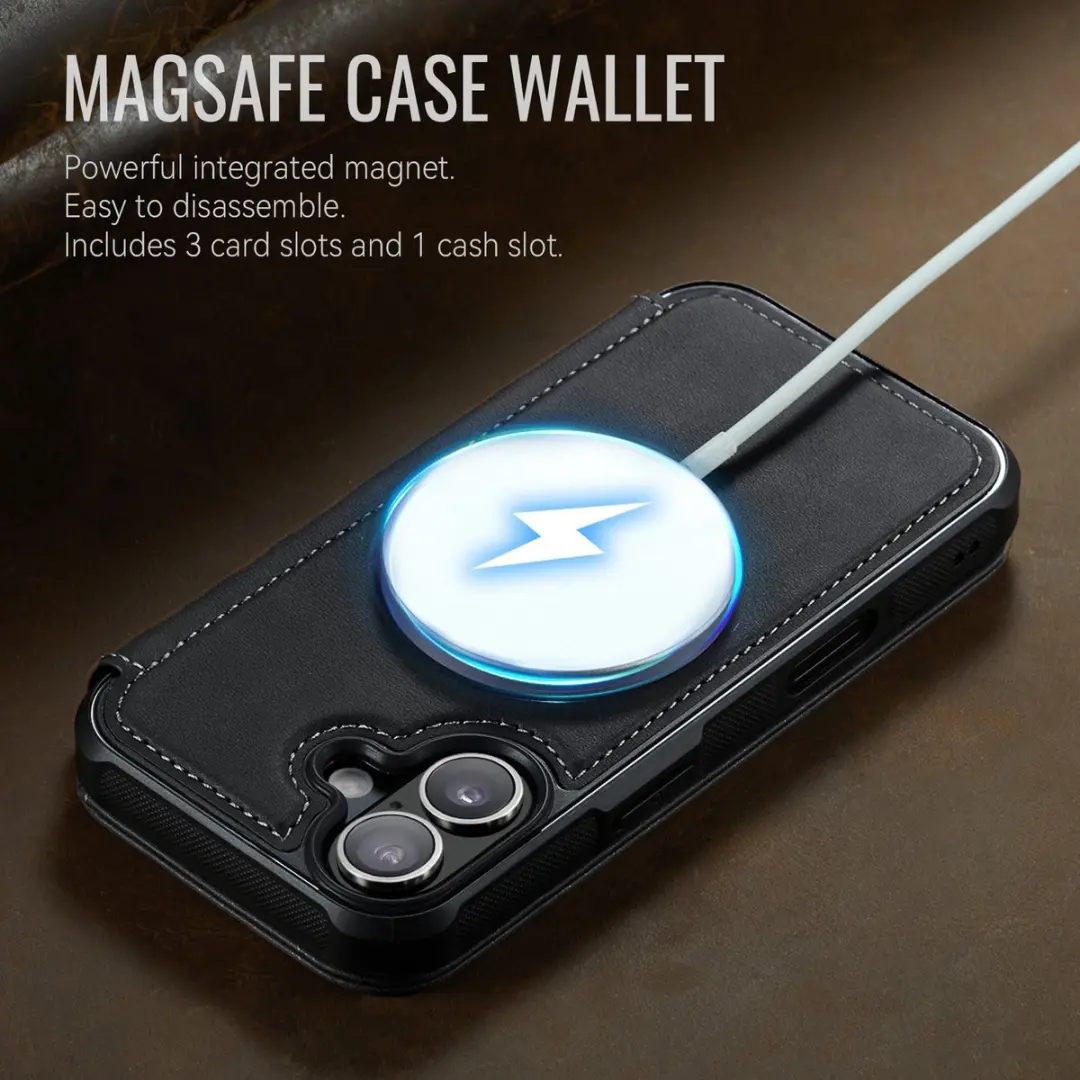 Caseme 053 Slim Book Case iPhone 16 Hoesje - 3 Pasjes - Zwart