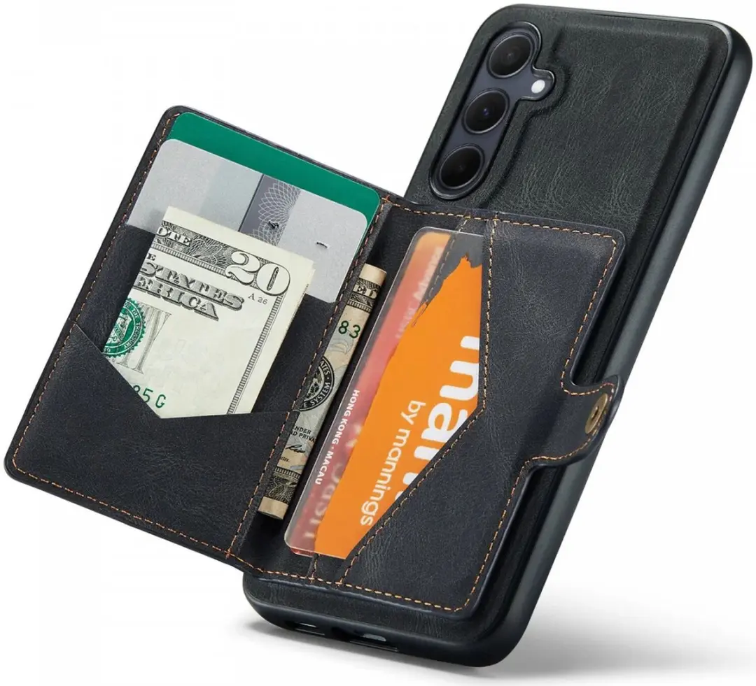 CaseMe JH-01 Hoesje Samsung Galaxy A55 - 4 Pasjes Zwart