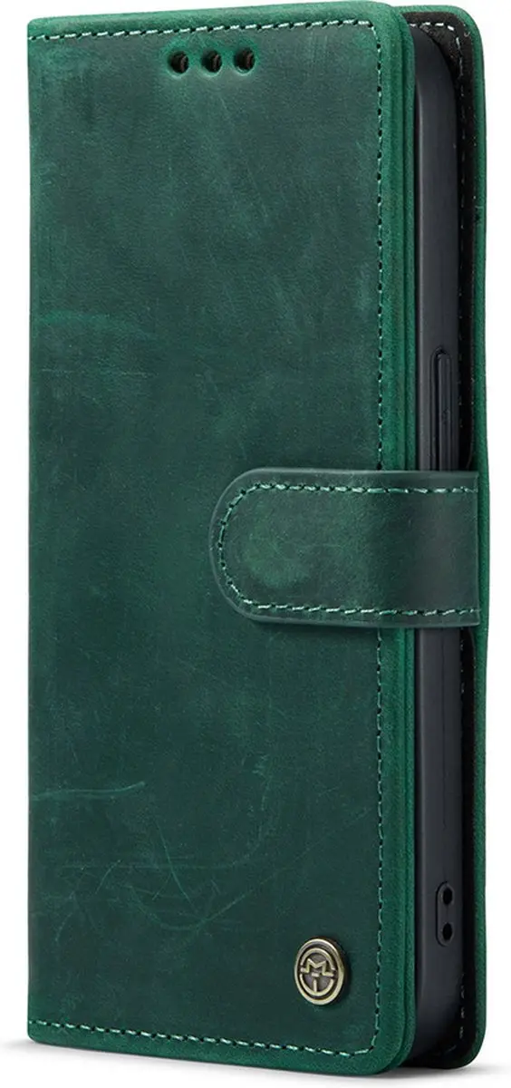 Caseme iPhone 14 Pro Max Bookcase Hoesje - Effen Groen - 3 Pasjes