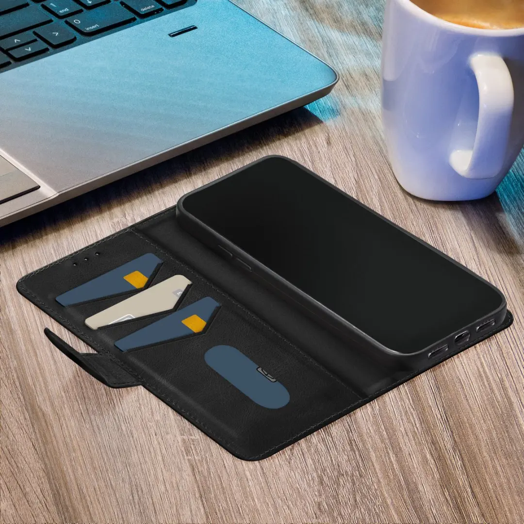 Mobilize Bookcase Hoesje Samsung Galaxy A54 - 4 Stuks - Effen Zwart