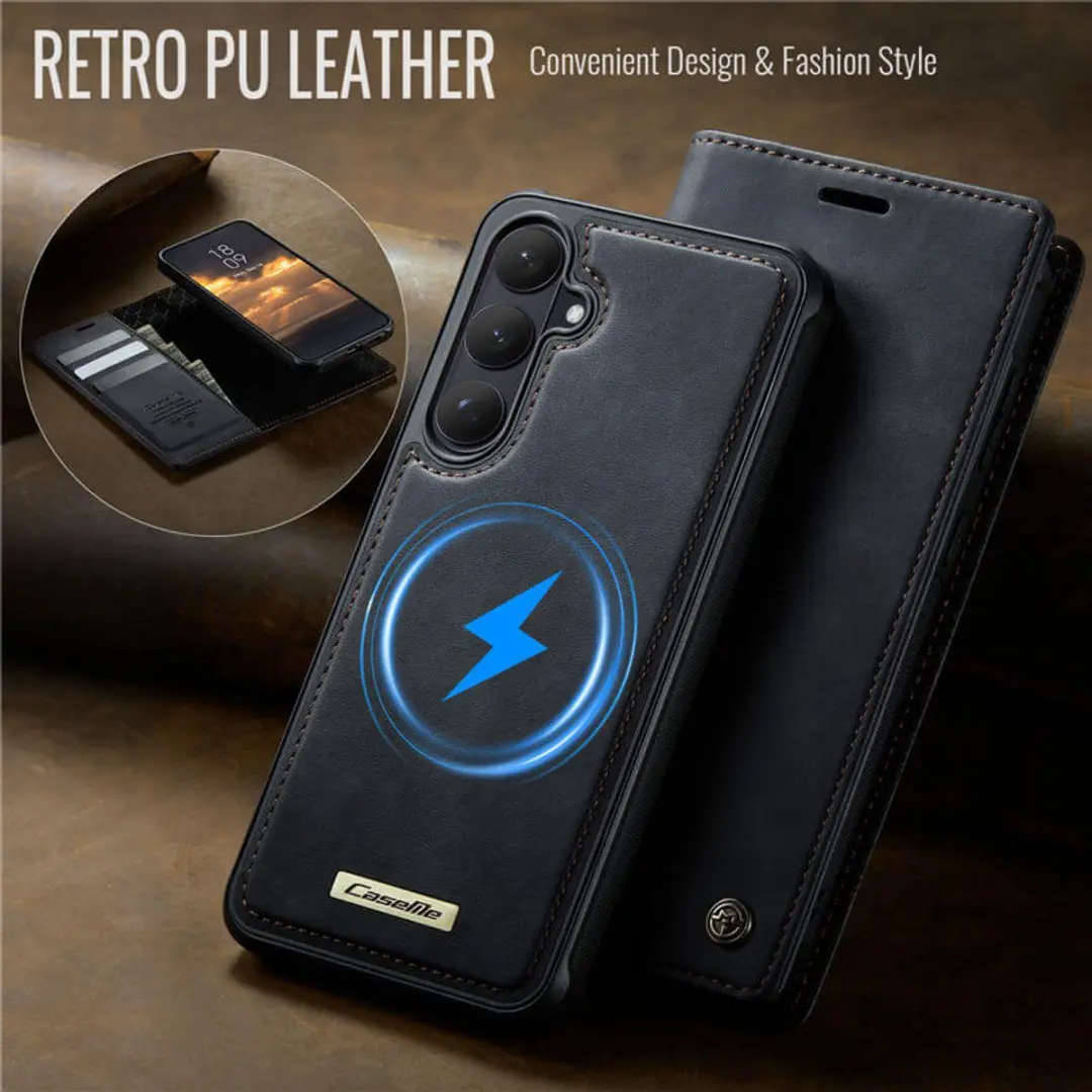 Caseme Luxe 2-in-1 Portemonneehoes Backcover Galaxy S26+ - Zwart