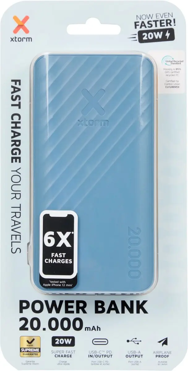 Xtorm Go2 Powerbank XG2202 20.000mAh - Blauw