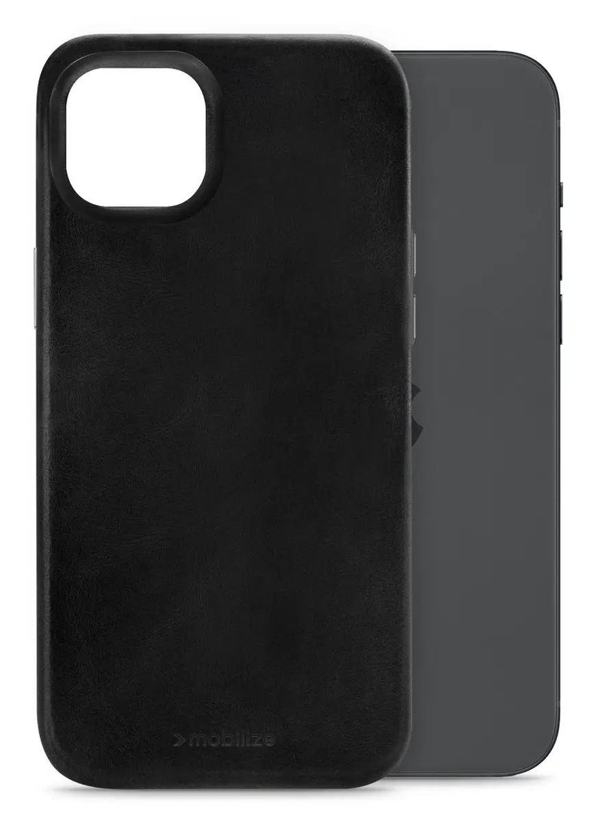 Mobilize iPhone 15 Plus Hoesje Echt Leer - Zwart - MOB-MCPLCB-IPH15P