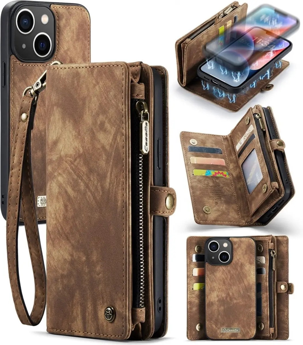 Caseme Vintage 2-in-1 Portemonnee Hoes iPhone 15 Plus