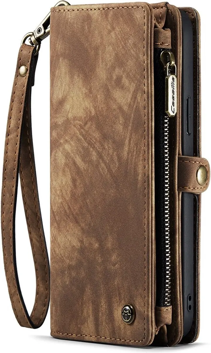 Caseme Vintage 2-in-1 Portemonnee Hoes iPhone 15 Plus - 8 Stuks - Bruin