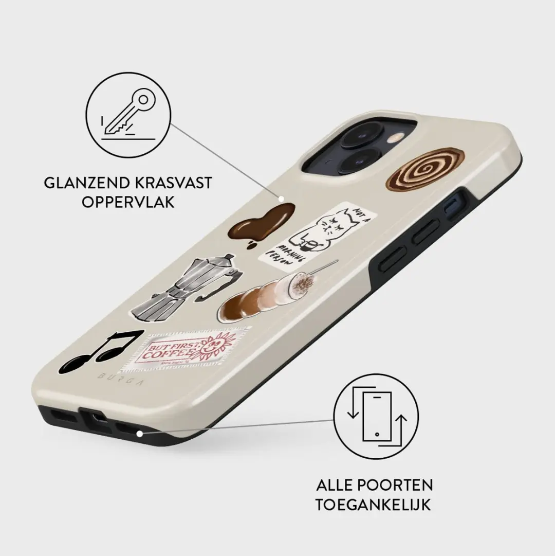 Burga Tough MagSafe Hoesje iPhone 15 - Oat Milk Please