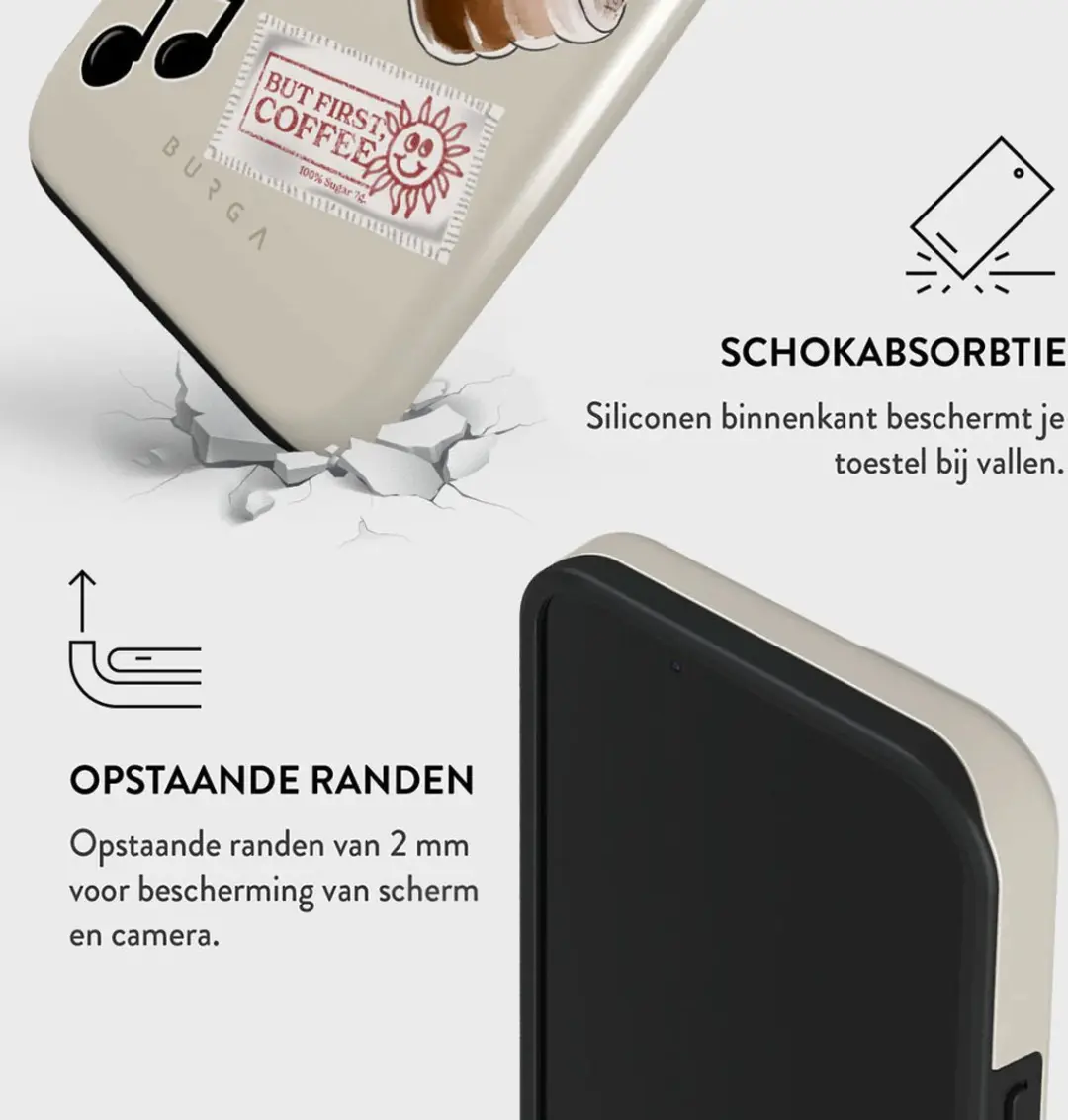 Burga Tough MagSafe Hoesje iPhone 15 - Oat Milk Please - afbeelding 6 van 6