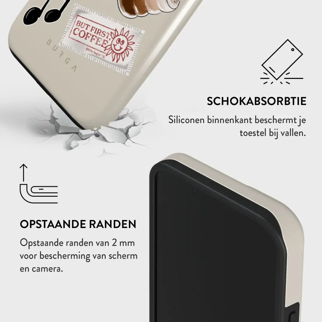 Burga Tough MagSafe Hoesje iPhone 15 - Oat Milk Please