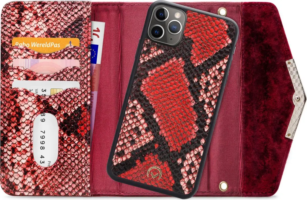 Mobilize Velvet Clutch iPhone 11 Pro - Rood - 4 Pasjes - afbeelding 6 van 6