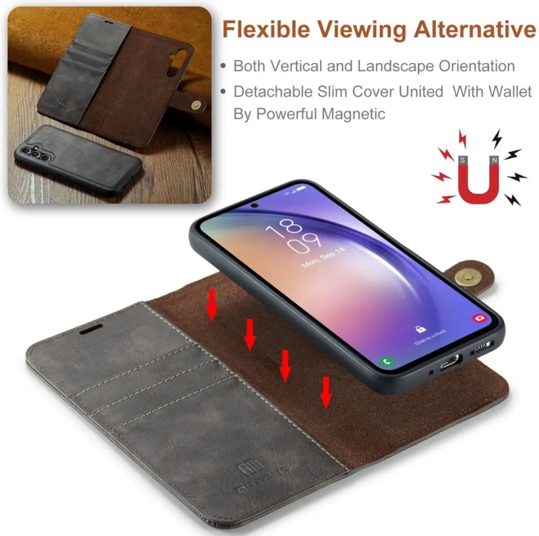 DG.MING Hoesje Samsung Galaxy A54 Book Case - Grijs - afbeelding 6 van 6