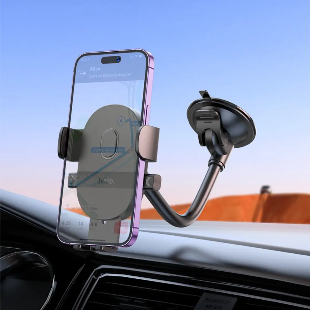 Hoco H20 Telefoonhouder Auto Voorruit - Universeel 7 Inch - Zwart
