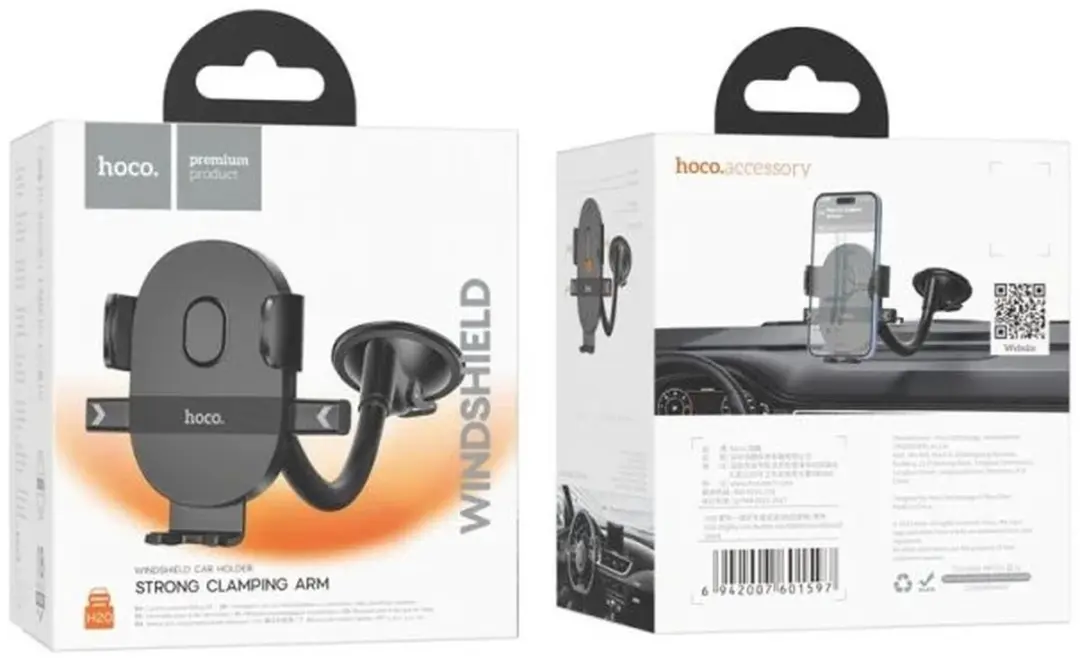Hoco H20 Telefoonhouder Auto Voorruit - Universeel 7 Inch - Zwart - afbeelding 6 van 6