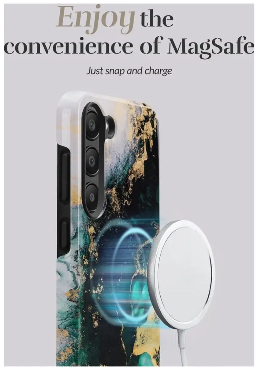 Mobilize MIO Hoesje S24 FE - Green Marble - MagSafe