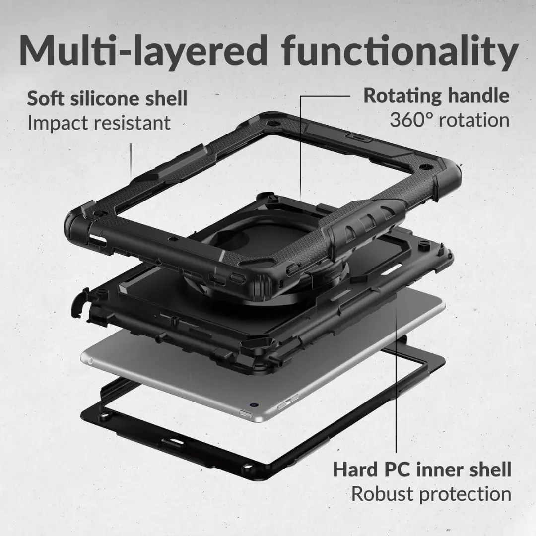 Mobilize Rotating Defender MOB-FHPCB-IPAD10922 Tablethoes - iPad 10 (2022) - Zwart