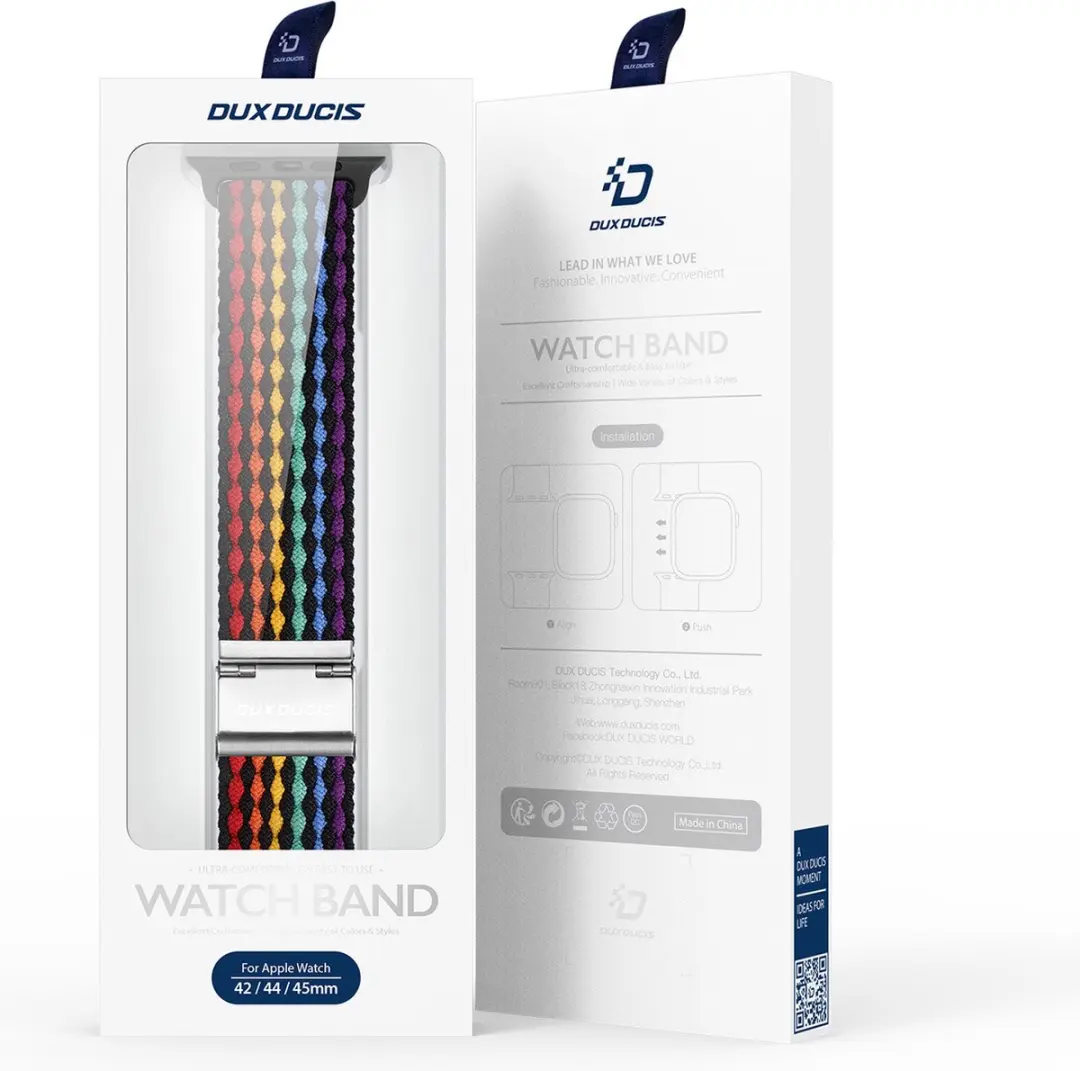 Dux Ducis Apple Watch Band - Gevlochten - Donkere Strepen - One Size
