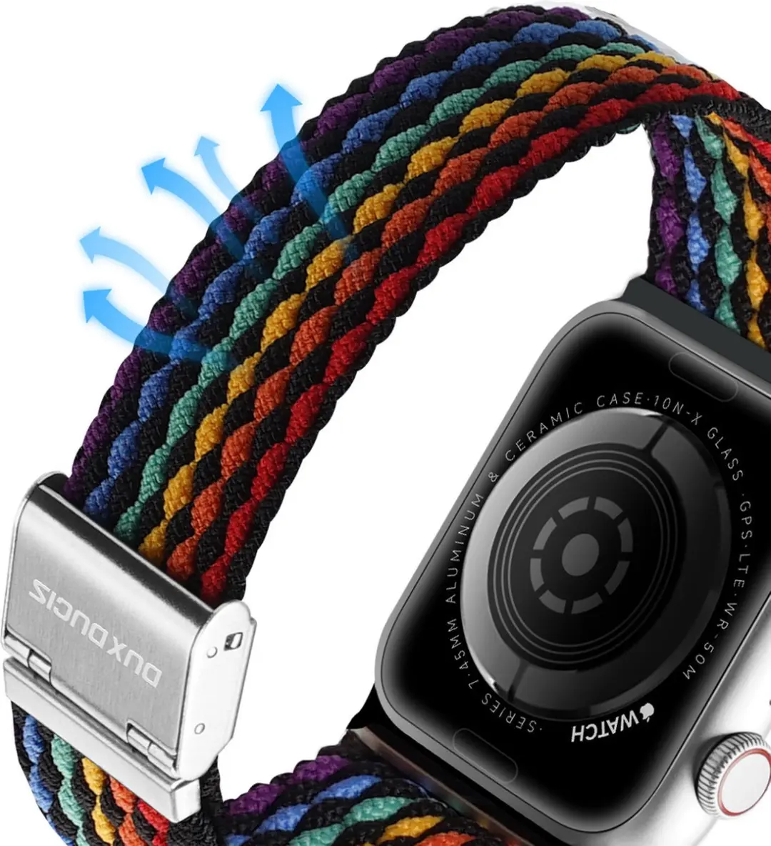 Dux Ducis Apple Watch Band - Gevlochten - Donkere Strepen - One Size