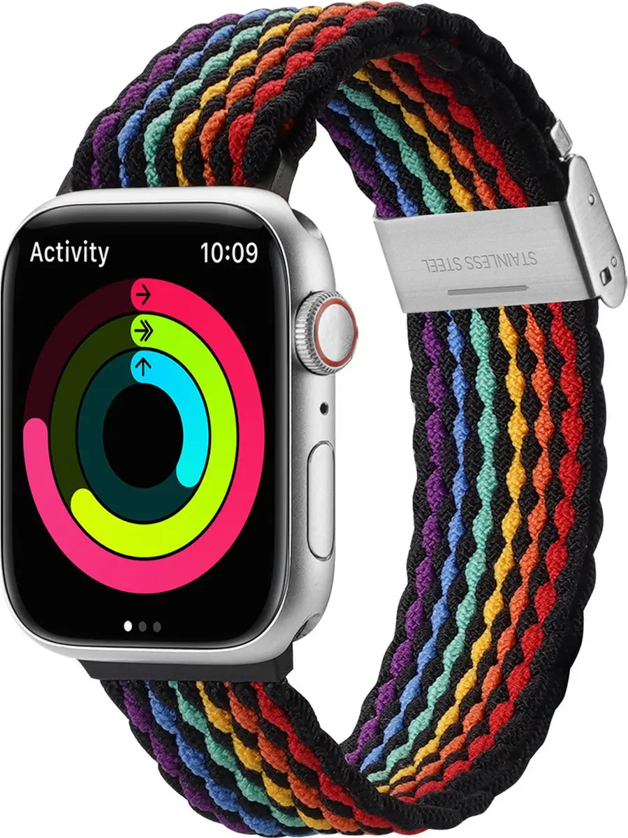 Dux Ducis Apple Watch Band - Gevlochten - Donkere Strepen - One Size