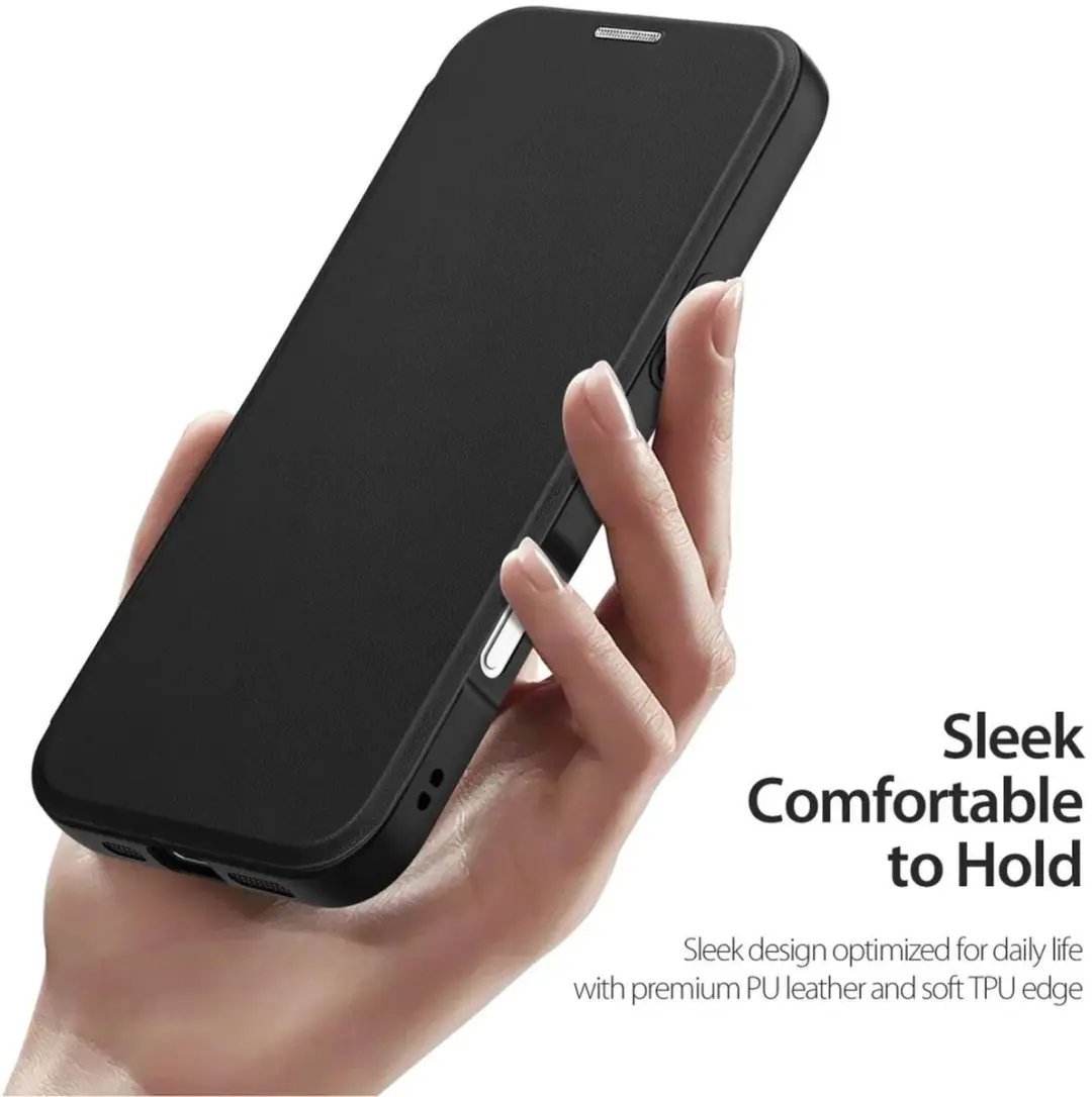 Dux Ducis Skin X Pro iPhone 16 Pro Max Hoesje - 360° Ringstandaard - 2 Pasjes - Zwart - afbeelding 6 van 6