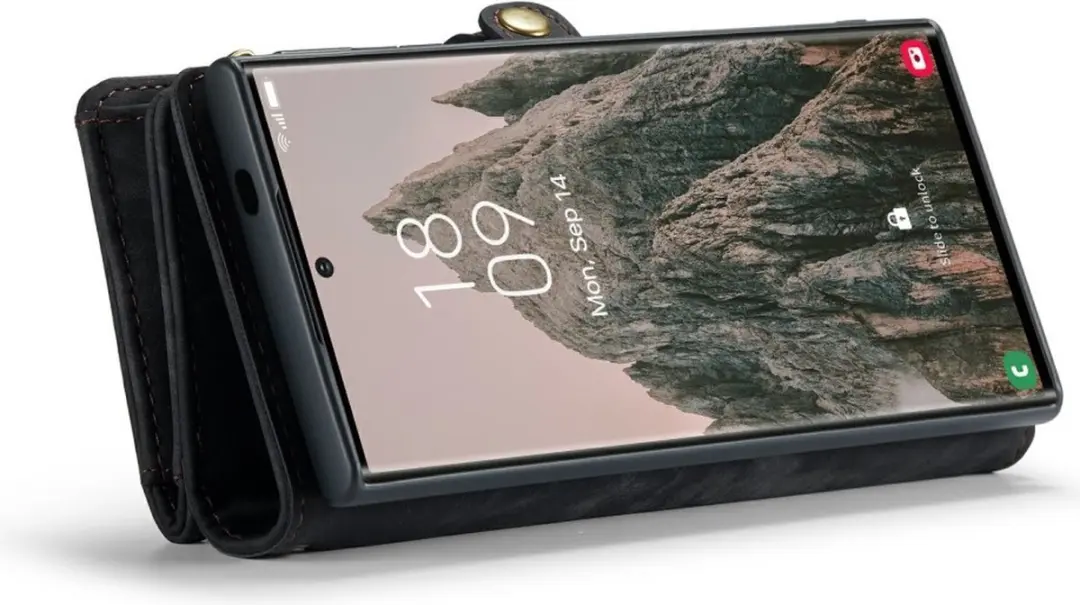 Caseme 008 Hoesje Samsung Galaxy S24 Ultra - Portemonnee 5 Pasjes - Zwart