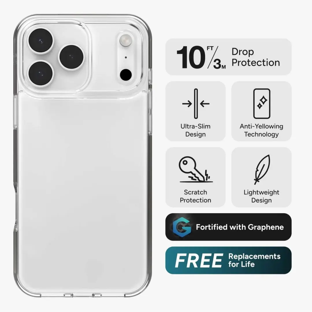 ZAGG Crystal Palace Lite 702318847 Hoesje iPhone 17 Pro Max - Transparant Grafene
