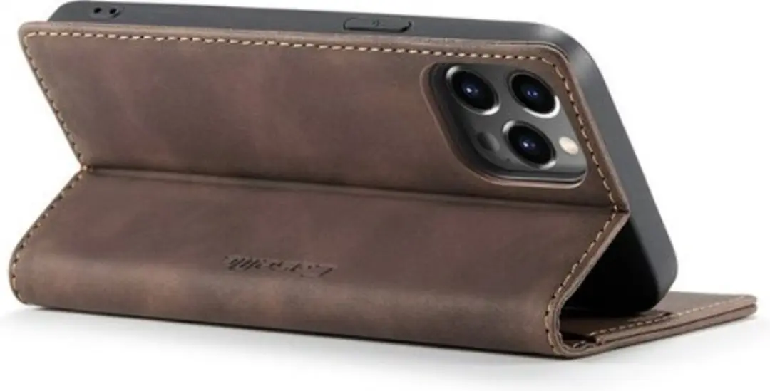 Caseme Bookcase Telefoonhoes iPhone 13 Pro Max - Donkerbruin