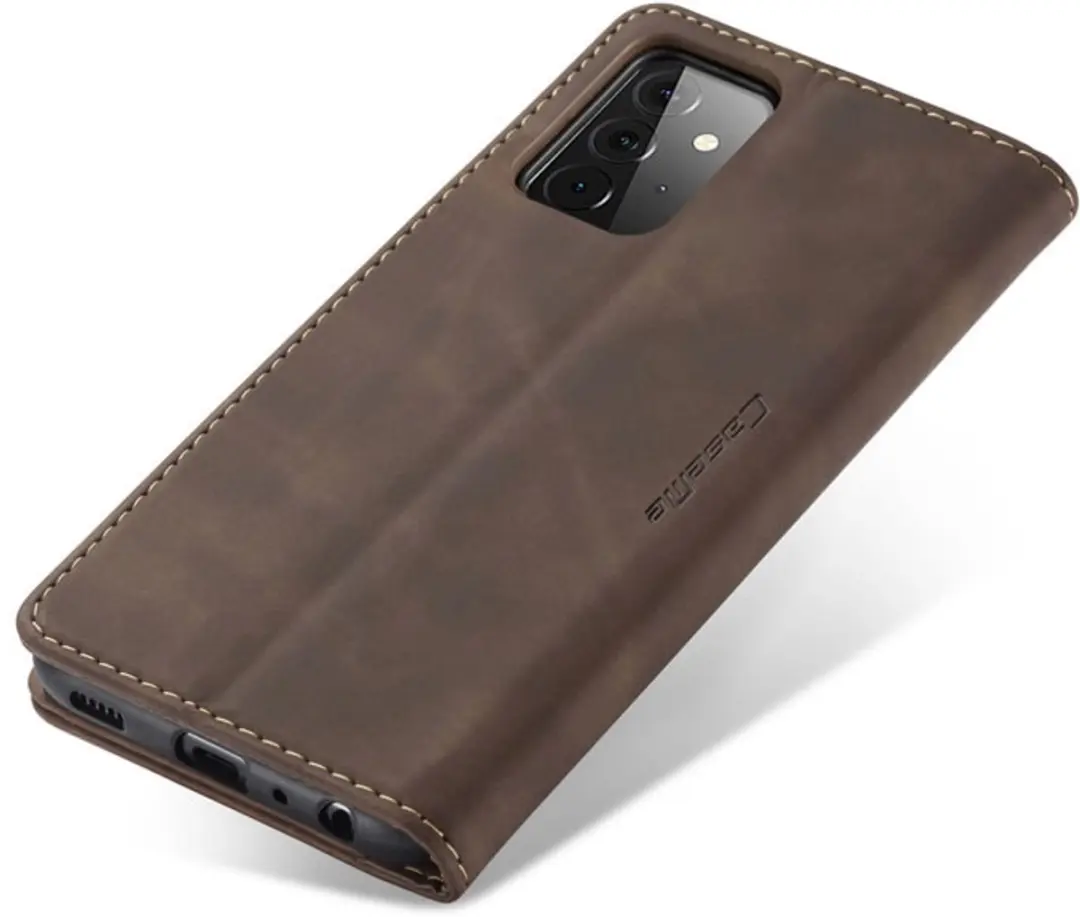 Caseme Hoesje Samsung Galaxy A72 5G Wallet Book - Magneetsluiting - Donker Bruin