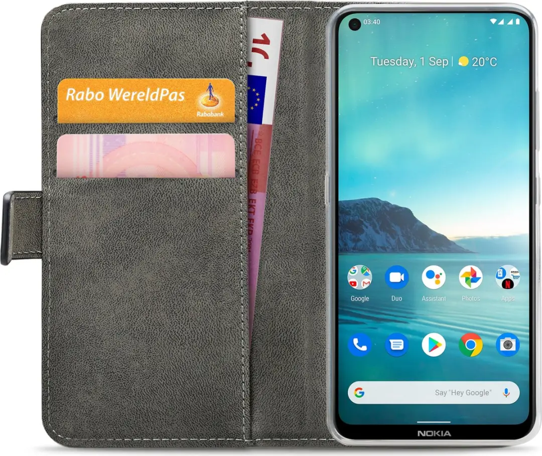 Mobilize Classic Gelly Wallet Bookcase Nokia 3.4 - Pasjeshouder Zwart