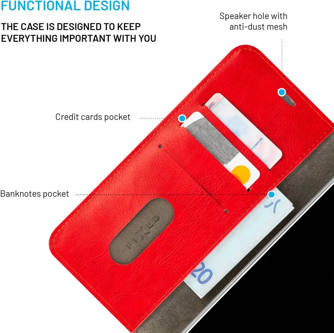 Fixed Opus Flip Cover FIXOP3-1502-RD - Rood - 3 Pasjes