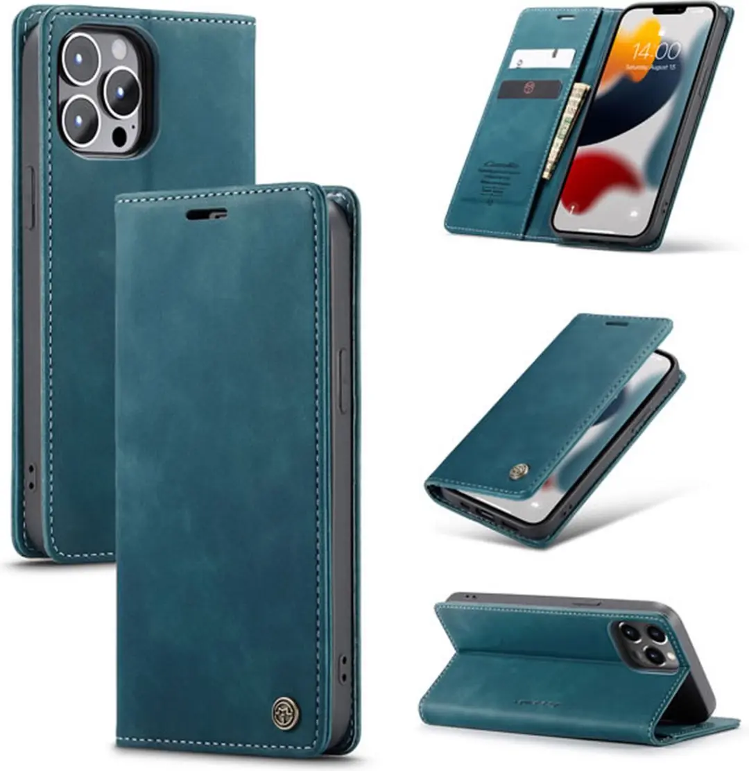 Caseme iPhone 13 Pro Wallet Book Case IP13P-40 - Donkerblauw