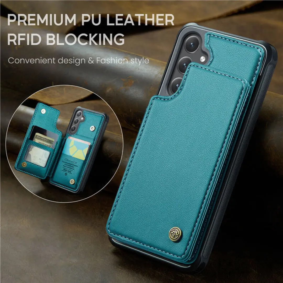 Caseme Portemonnee Backcover Galaxy S24 FE - Anti-RFID - Groen