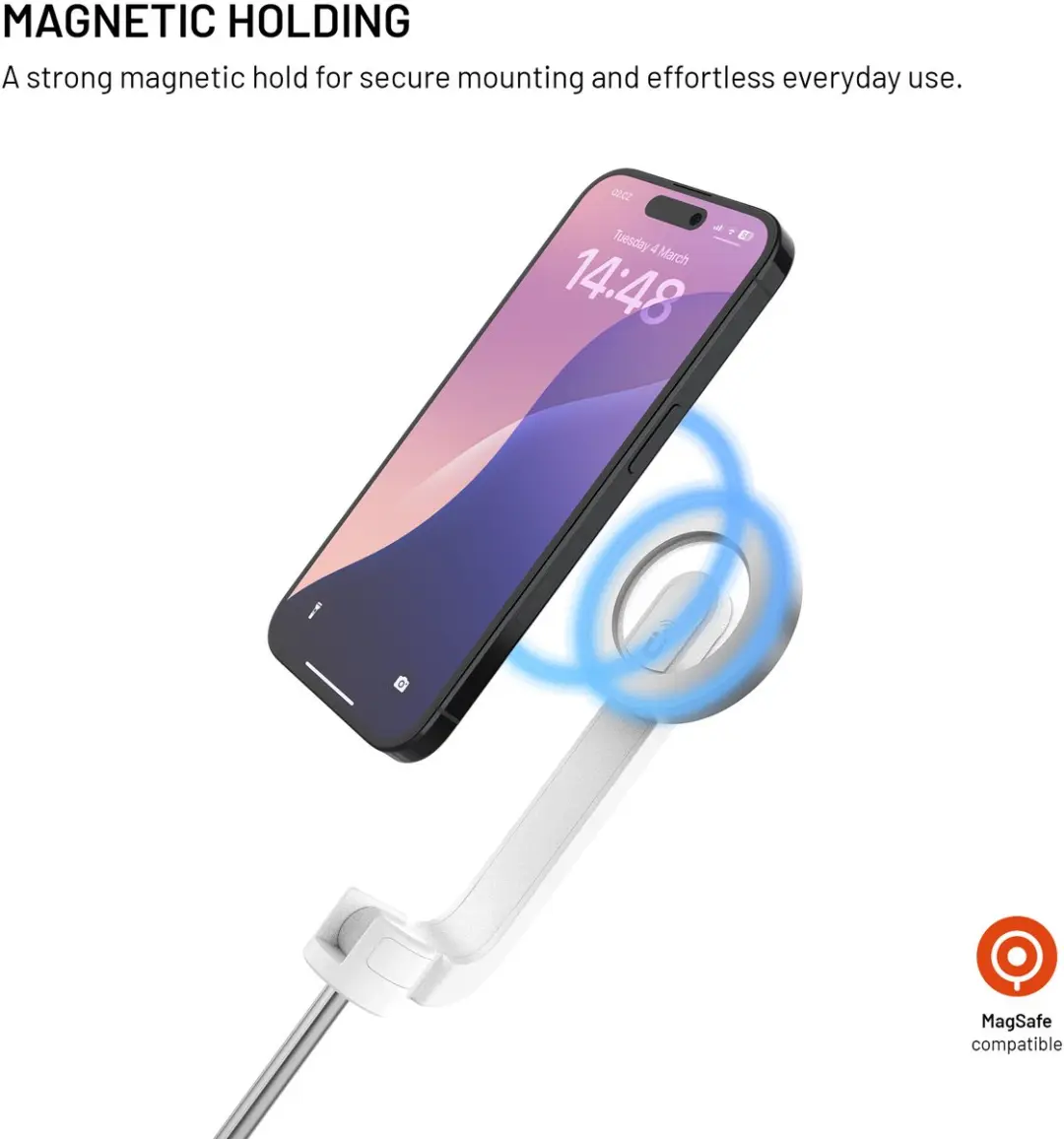 Fixed MagSnap Selfie Stick - Wit - 72cm