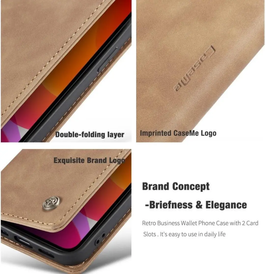Caseme Book Case IP12P-02(C02) iPhone 12/12 Pro - 2 Pasjes - Bruin