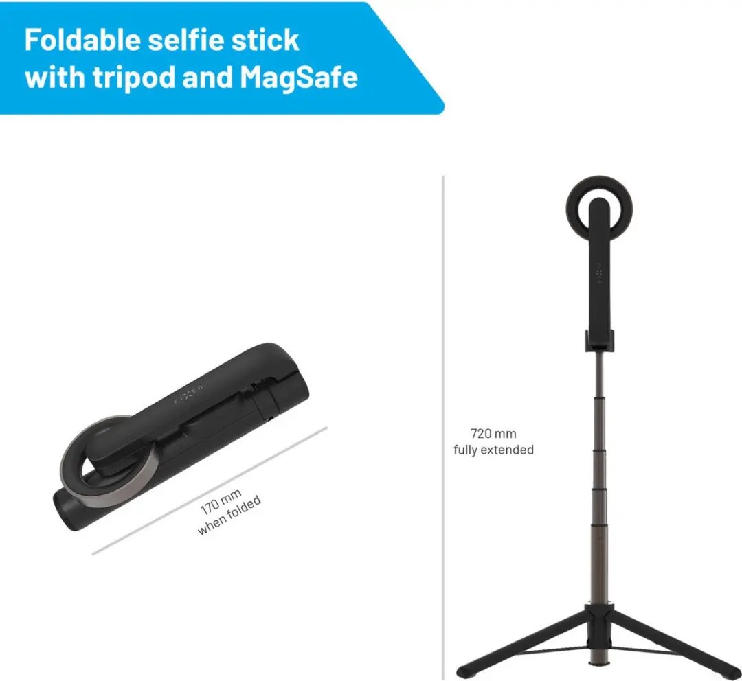 Fixed MagSnap Selfie Stick - MagSafe Compatibel - Zwart