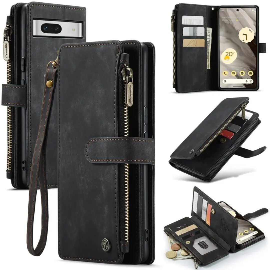 CaseMe C30 Hoesje Google Pixel 7a - Pasjeshouder 10 Stuks - Zwart