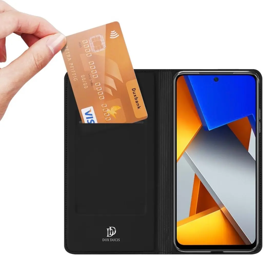Dux Ducis Slim Bookcase Hoes Xiaomi Poco M4 Pro - Zwart
