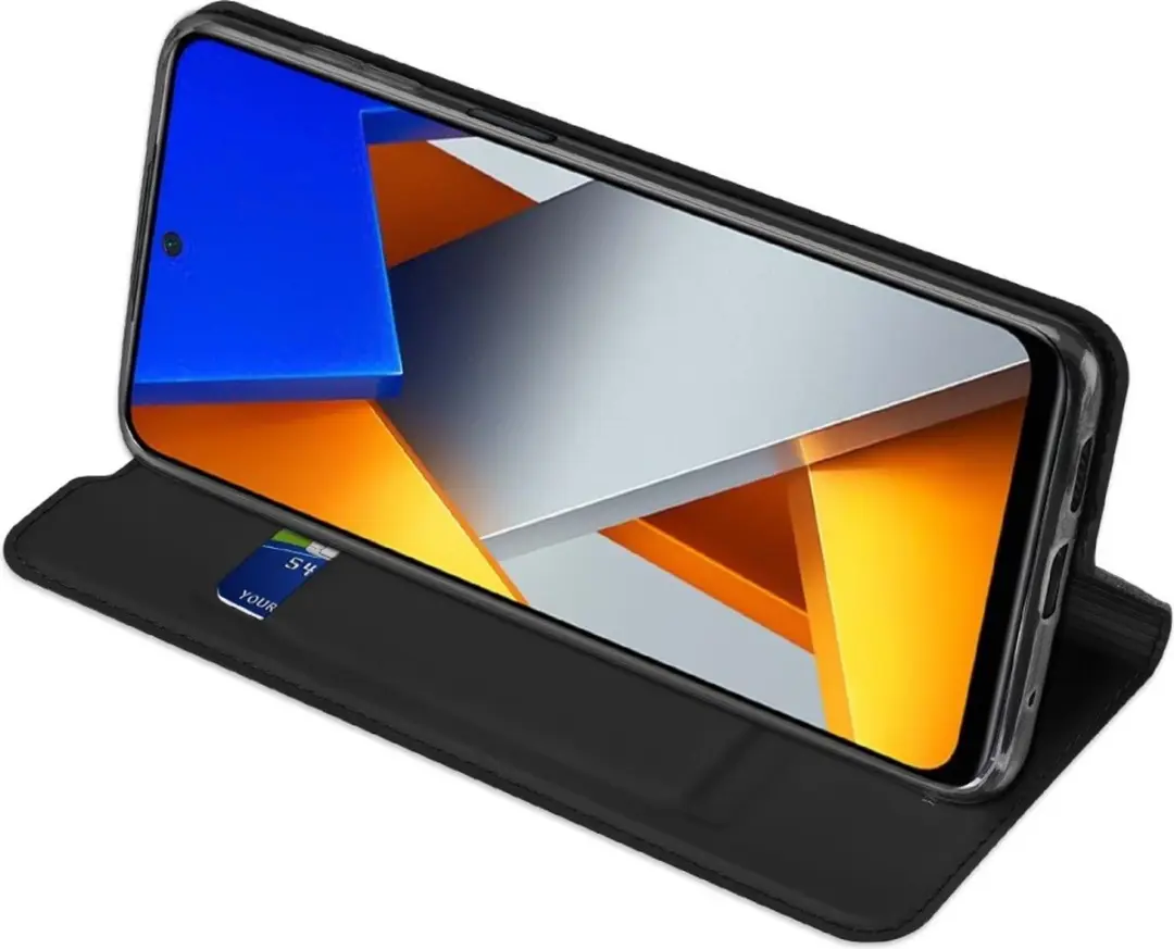 Dux Ducis Slim Bookcase Hoes Xiaomi Poco M4 Pro - Zwart