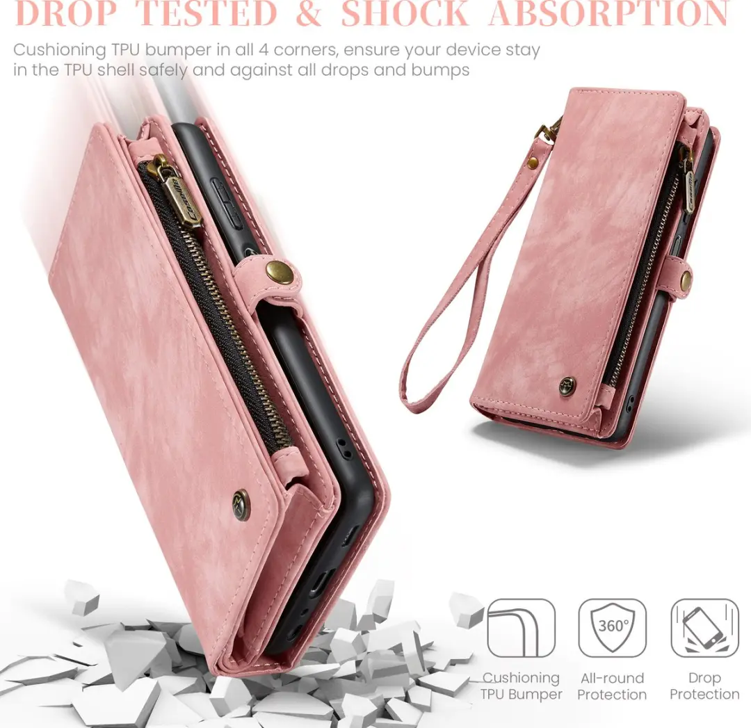 Caseme 008 Hoesje Samsung Galaxy A16 - Roze - 8 Pasjes