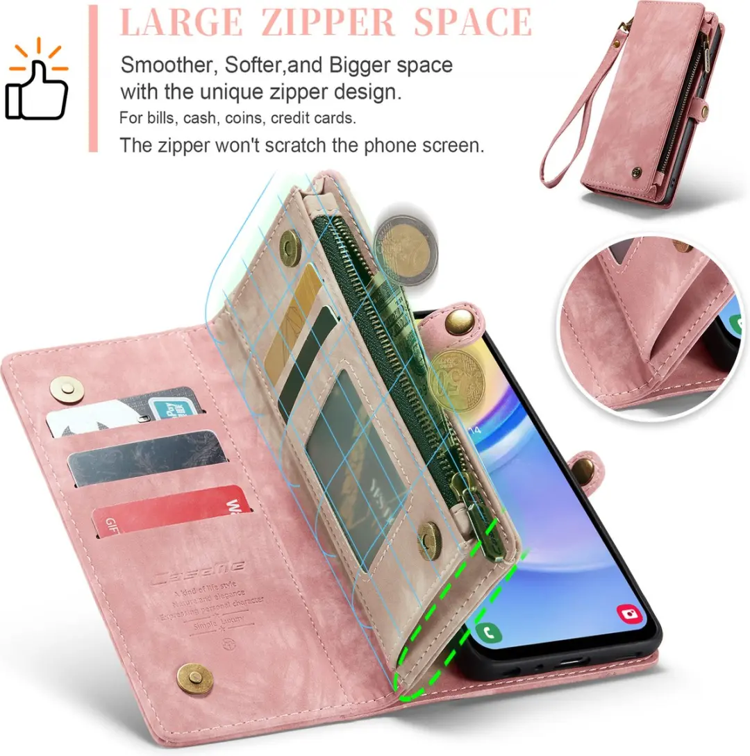 Caseme 008 Hoesje Samsung Galaxy A16 - Roze - 8 Pasjes - afbeelding 6 van 6