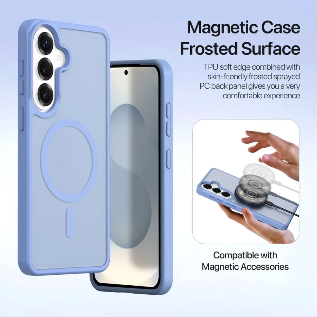 Dux Ducis Lawa Hoesje Samsung Galaxy S26 - Magnetisch 2-in-1 Wallet - 6 Pasjes - Lichtblauw