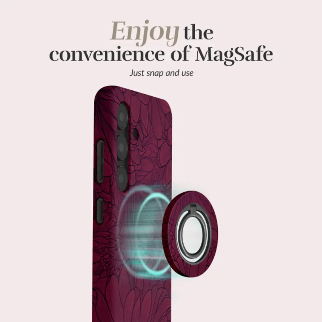Mobilize MIO Berry Blooms MagSafe Hoesje - Samsung Galaxy A35 - Rood