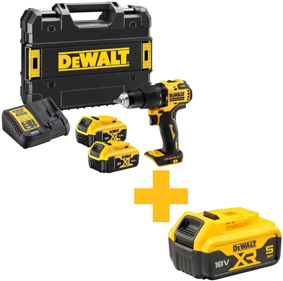DeWalt DCD709P2T Klop-/schroefboormachine 18V