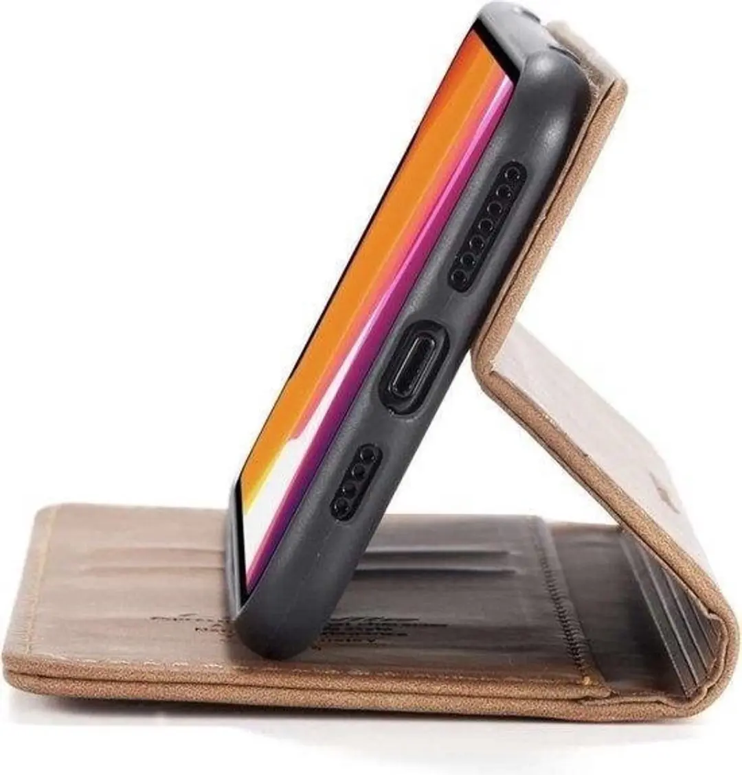 Caseme Luxe Bookcase Apple iPhone 12 Pro Max - 6 Stuks - Bruin