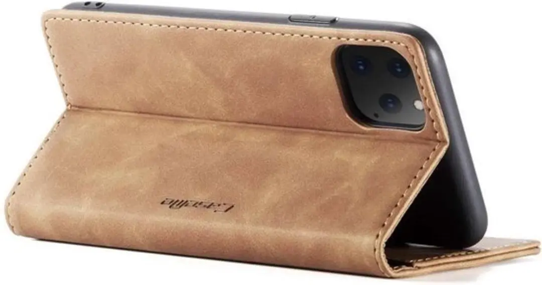 Caseme Luxe Bookcase Apple iPhone 12 Pro Max - 6 Stuks - Bruin - afbeelding 6 van 6