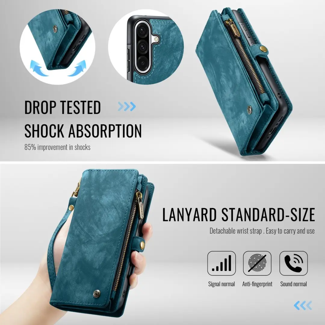 Caseme 008 Hoesje Samsung Galaxy A17 - Blauw - 8 Pasjes