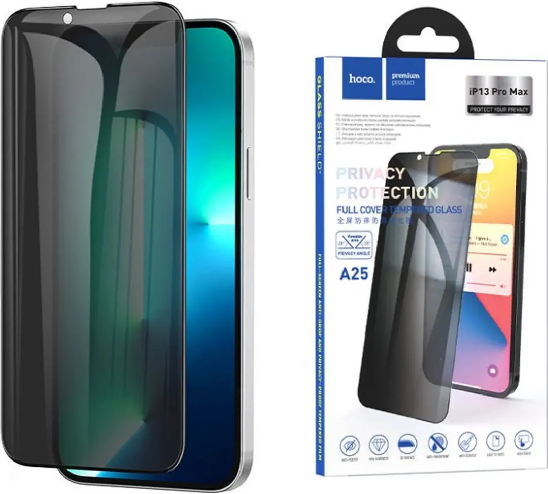 Hoco Privacy Screenprotector Geschikt voor iPhone 13 Pro Max en iPhone 14 Plus