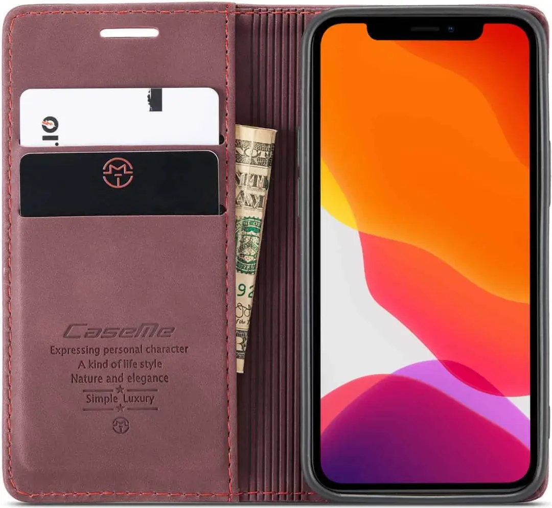 Caseme Retro Boekmodel Hoesje iPhone 12 Pro Max - Paars - 2 Stuks