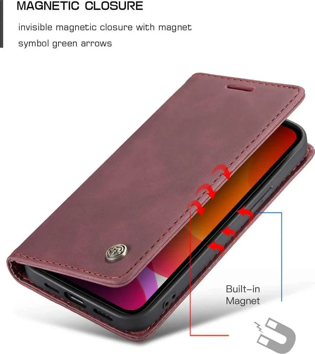 Caseme Retro Boekmodel Hoesje iPhone 12 Pro Max - Paars - 2 Stuks