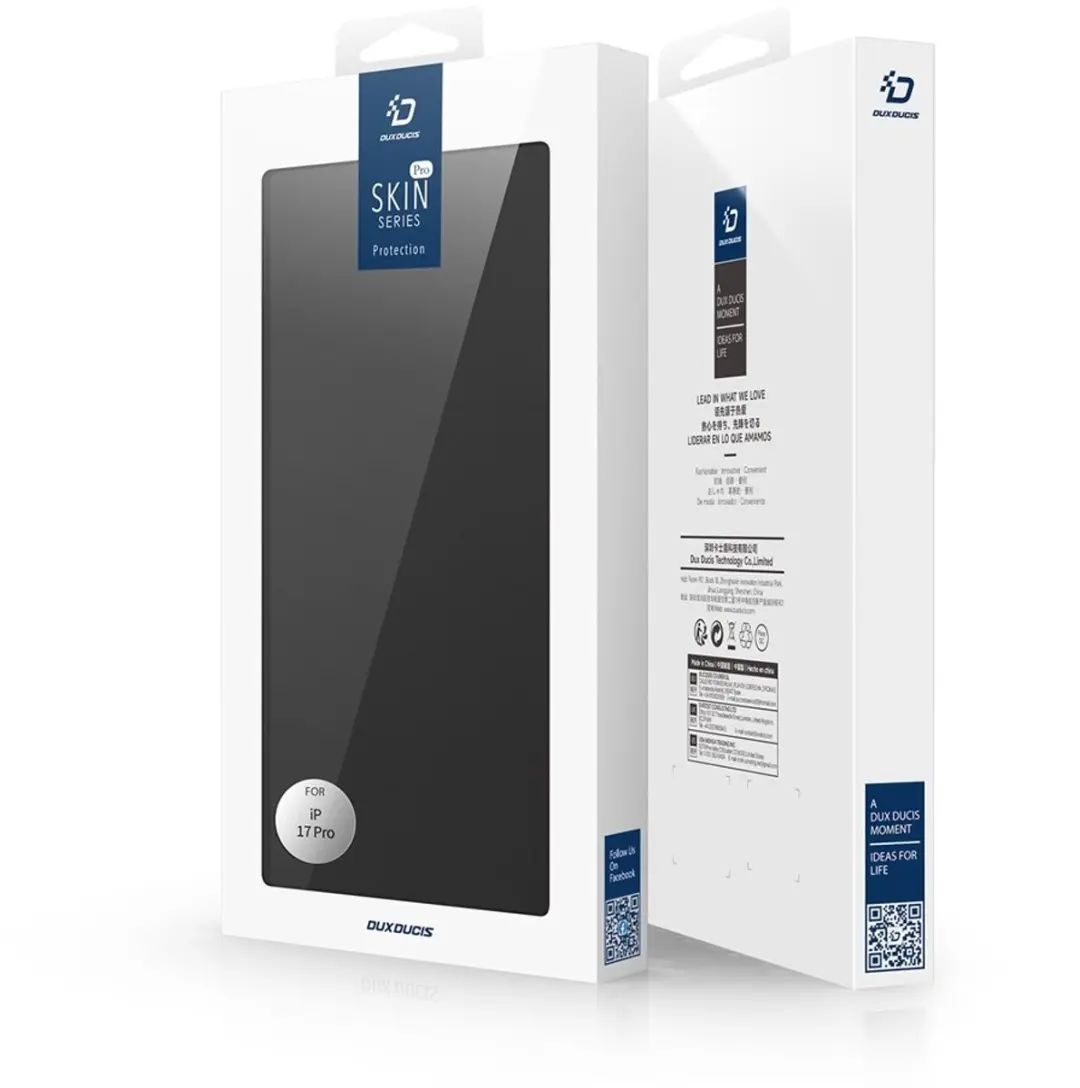 Dux Ducis iPhone 17 Pro Hoesje Slim Bookcase - Zwart