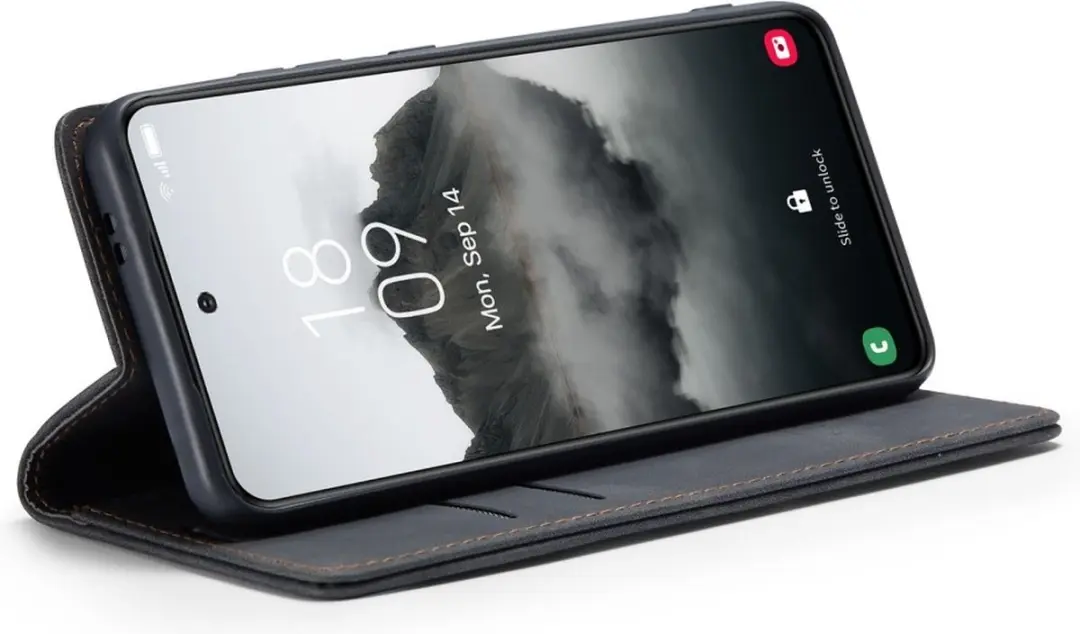 Caseme 013 Book Case Hoesje Samsung Galaxy S25 Plus - Zwart